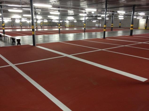 Pavimento in resina per parcheggio multipiano "Park&Ride" Lugano, Svizzera.